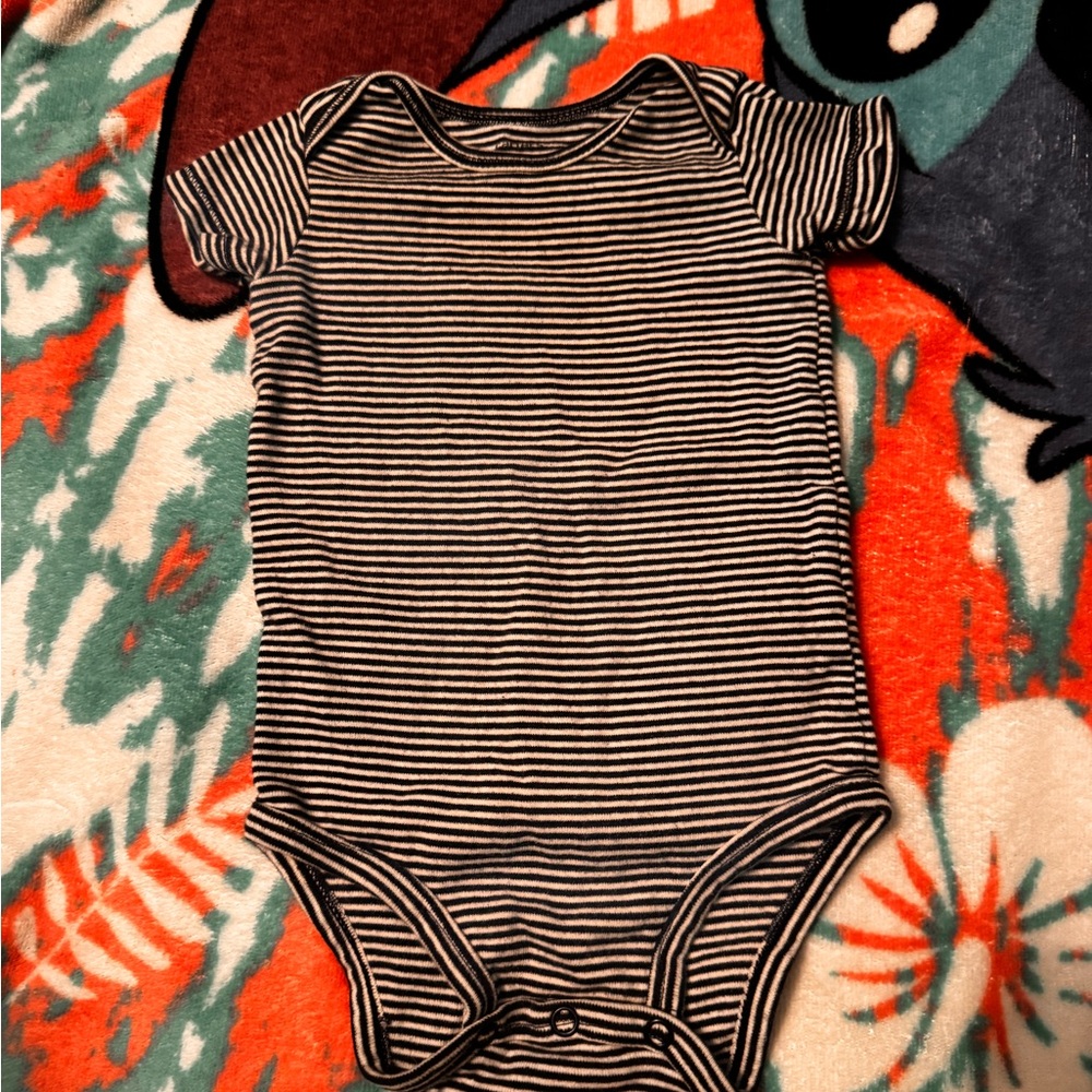 Carter's Black and White Striped Bodysuit